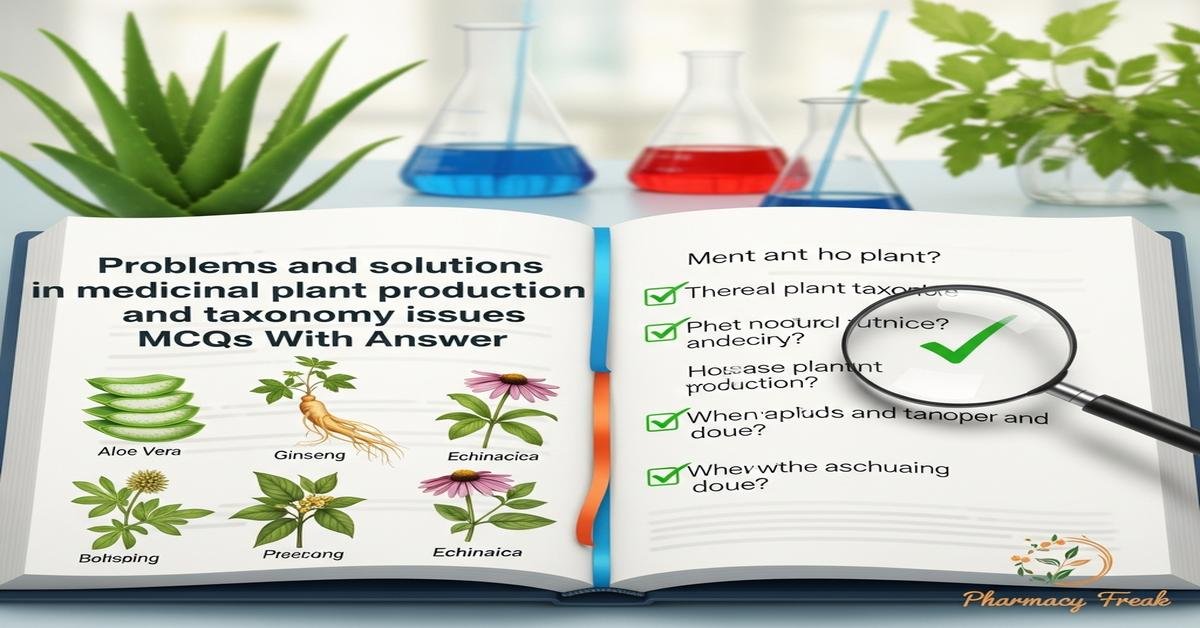 Problems and solutions in medicinal plant production and taxonomy issues MCQs With Answer