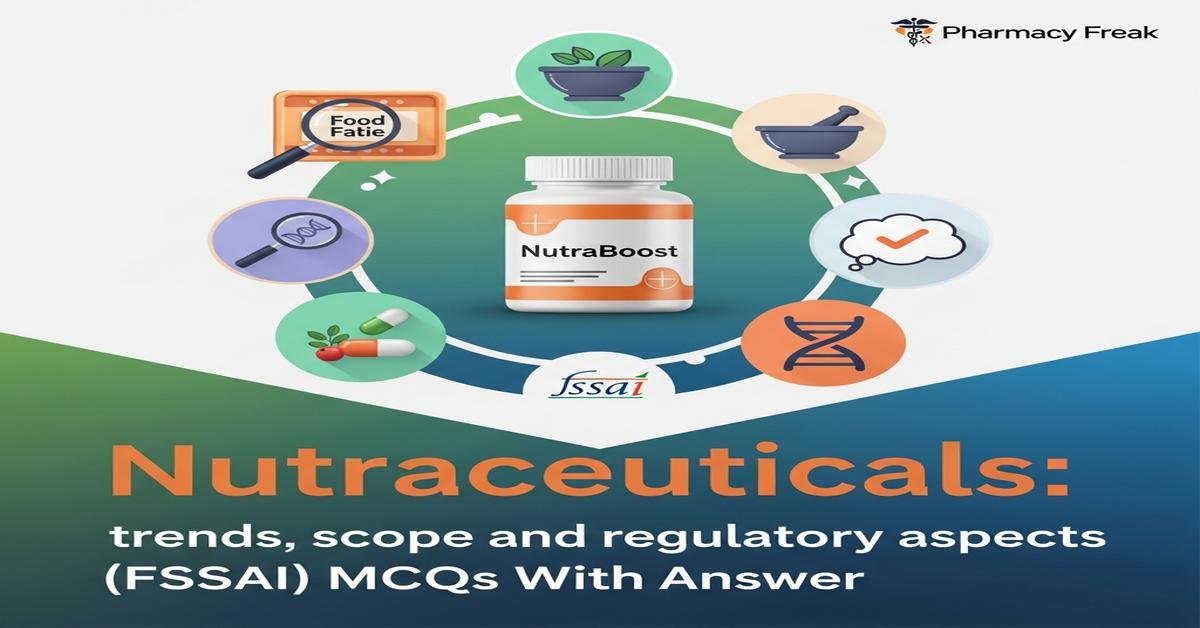 Nutraceuticals: trends, scope and regulatory aspects (FSSAI) MCQs With Answer