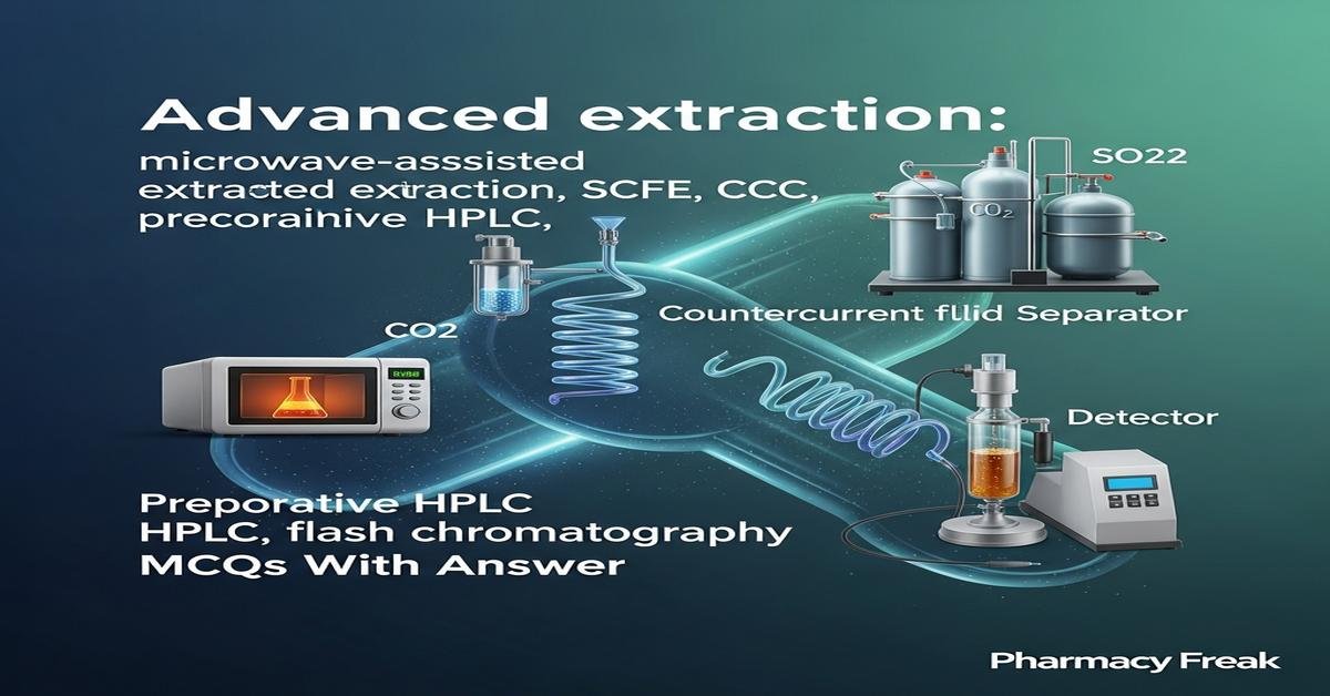 Advanced extraction: microwave-assisted extraction, SCFE, CCC, preparative HPLC, flash chromatography MCQs With Answer