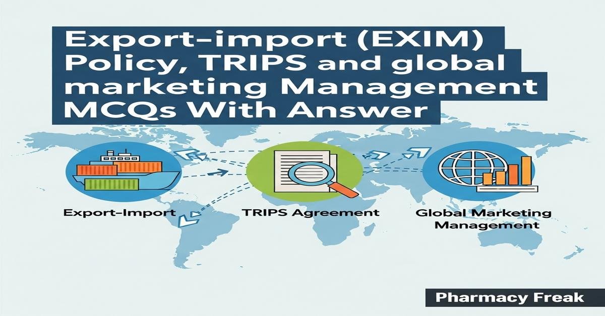 Export–import (EXIM) policy, TRIPS and global marketing management MCQs With Answer