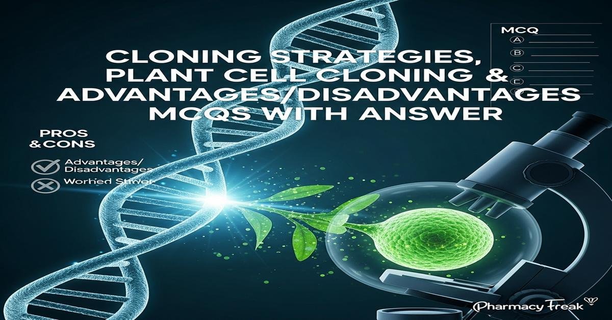 Cloning strategies, plant cell cloning and advantages/disadvantages MCQs With Answer