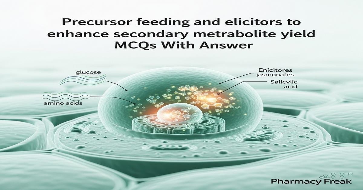 Precursor feeding and elicitors to enhance secondary metabolite yield MCQs With Answer