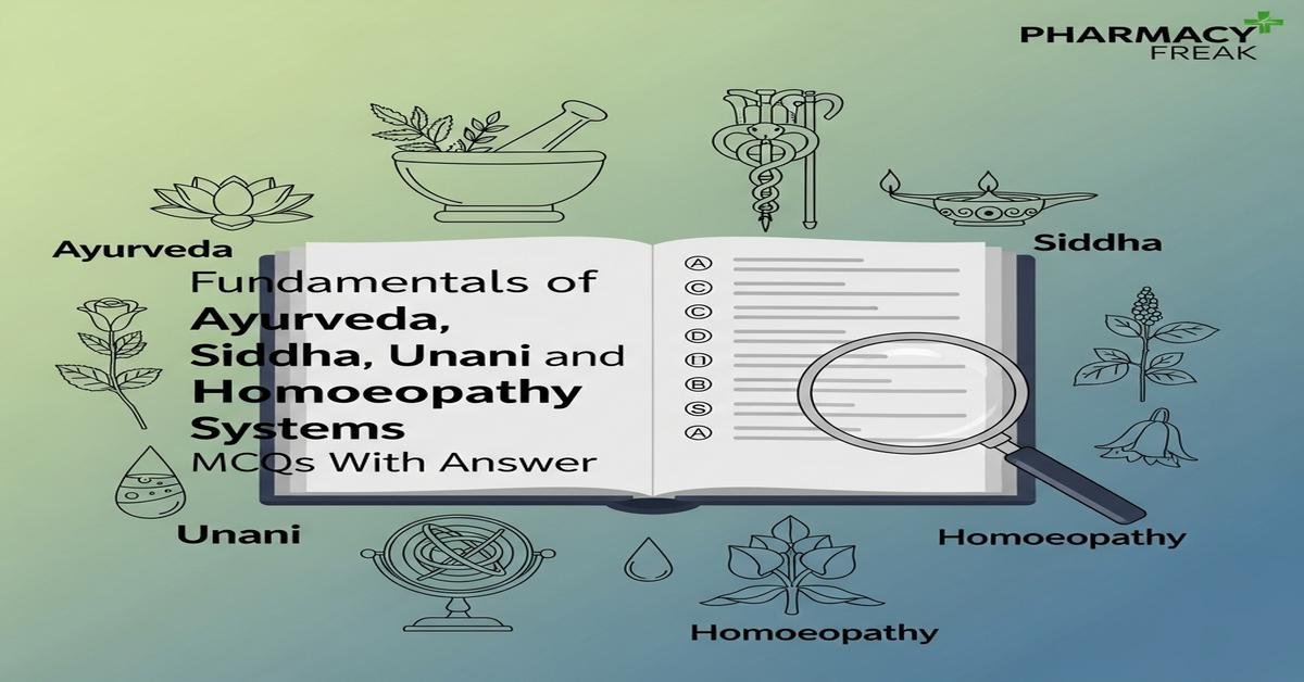 Fundamentals of Ayurveda, Siddha, Unani and Homoeopathy systems MCQs With Answer