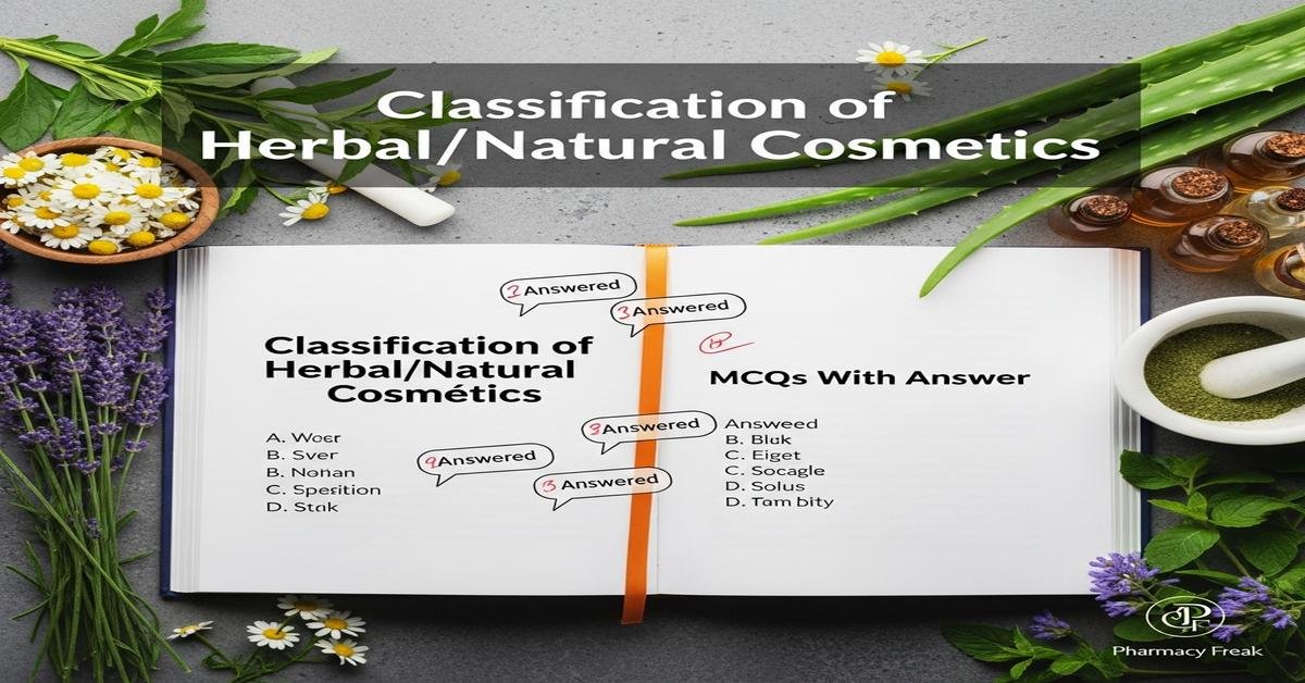 Classification of herbal/natural cosmetics MCQs With Answer