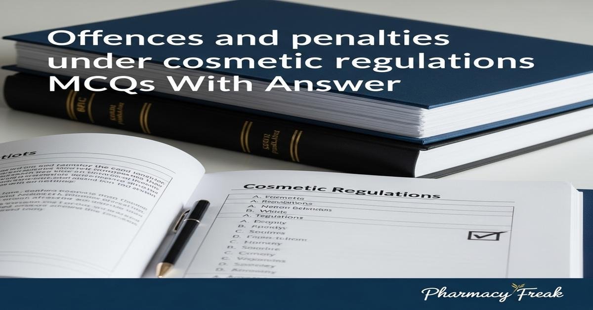 Offences and penalties under cosmetic regulations MCQs With Answer