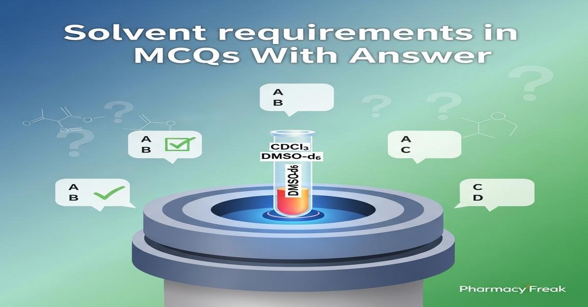 Solvent requirements in NMR MCQs With Answer