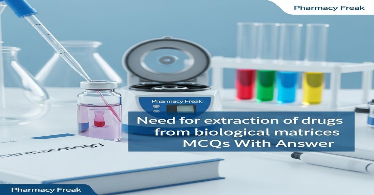 Need for extraction of drugs from biological matrices MCQs With Answer