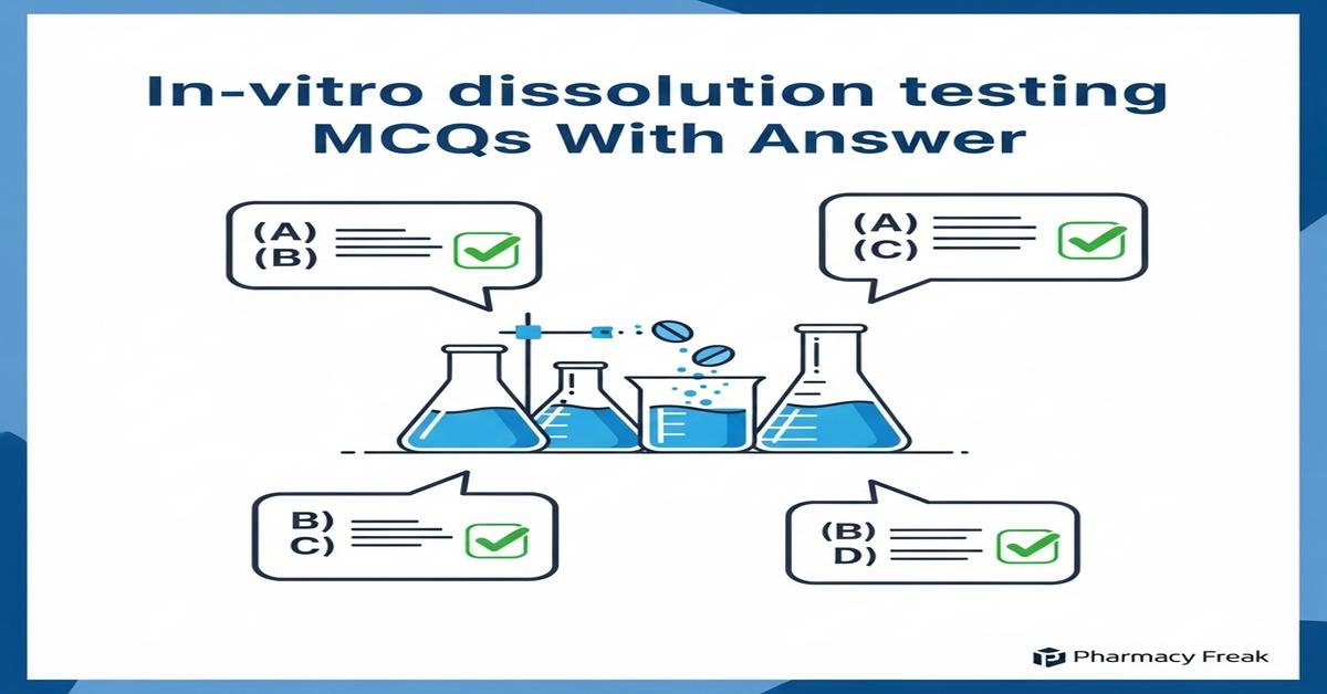 In-vitro dissolution testing MCQs With Answer