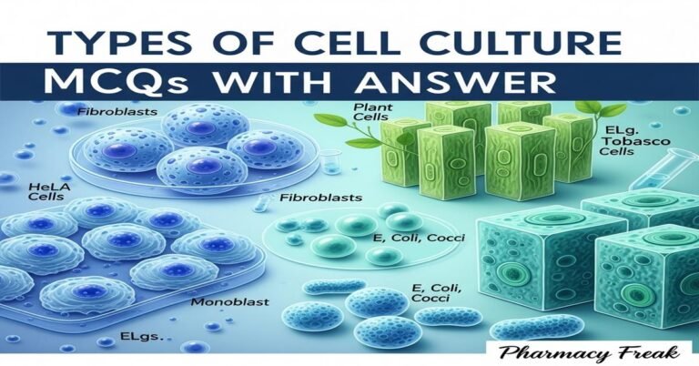 Types of cell culture MCQs With Answer