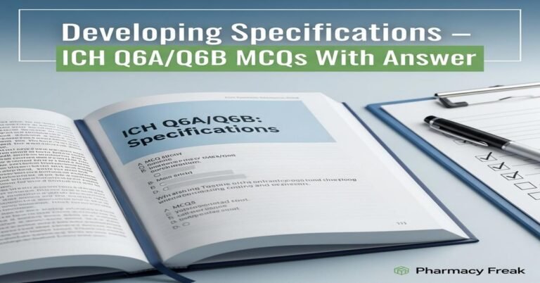 Developing specifications – ICH Q6A/Q6B MCQs With Answer