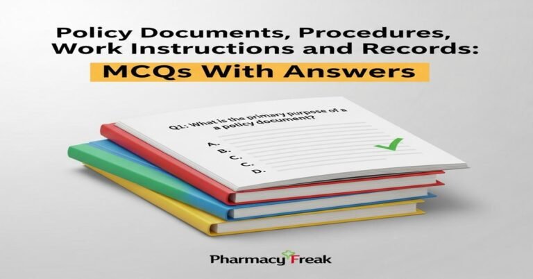 Policy documents, procedures, work instructions and records MCQs With Answer