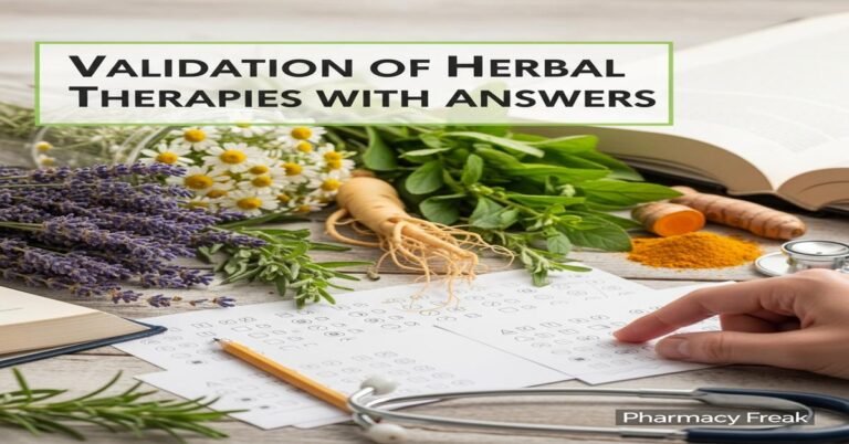 Validation of herbal therapies MCQs With Answer