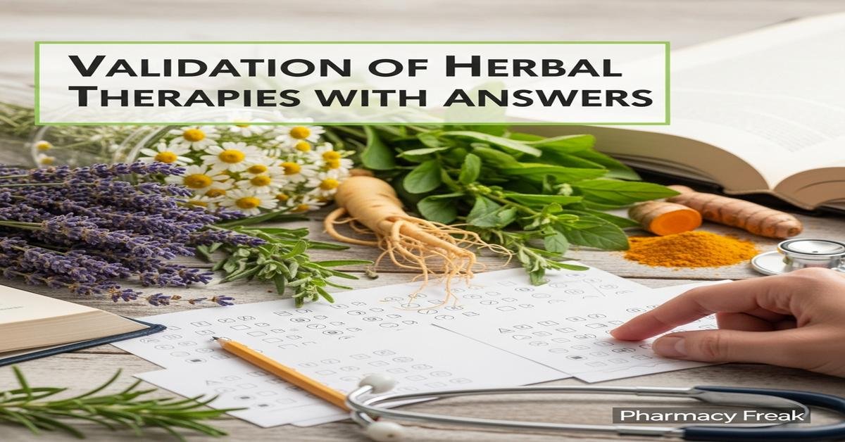 Validation of herbal therapies MCQs With Answer
