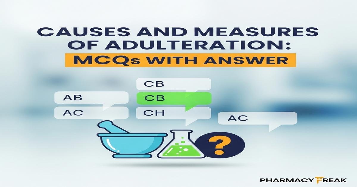 Causes and measures of adulteration MCQs With Answer