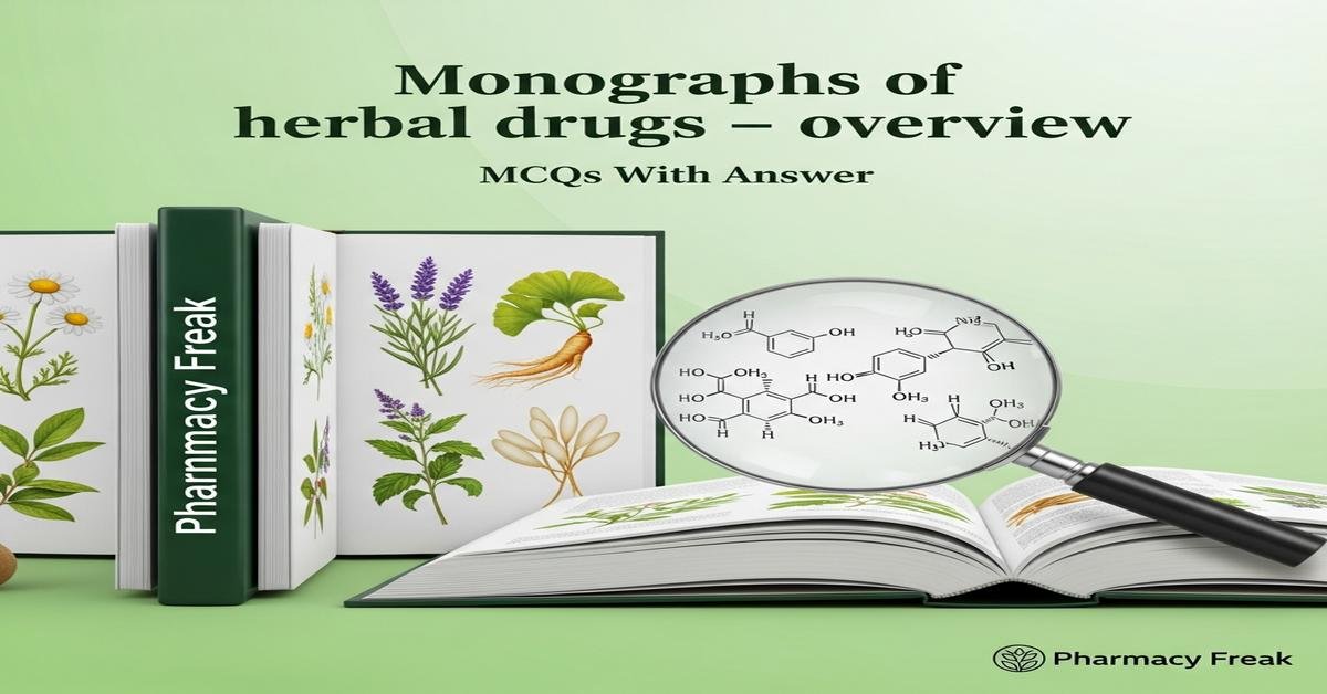 Monographs of herbal drugs – overview MCQs With Answer