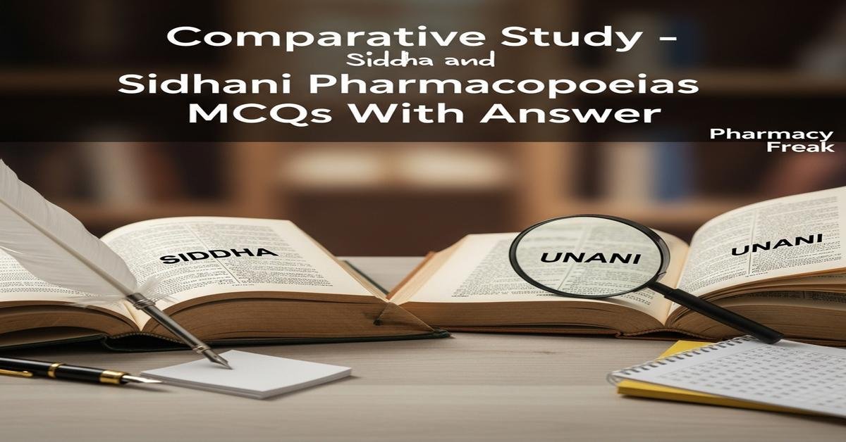 Comparative study – Siddha and Unani Pharmacopoeias MCQs With Answer