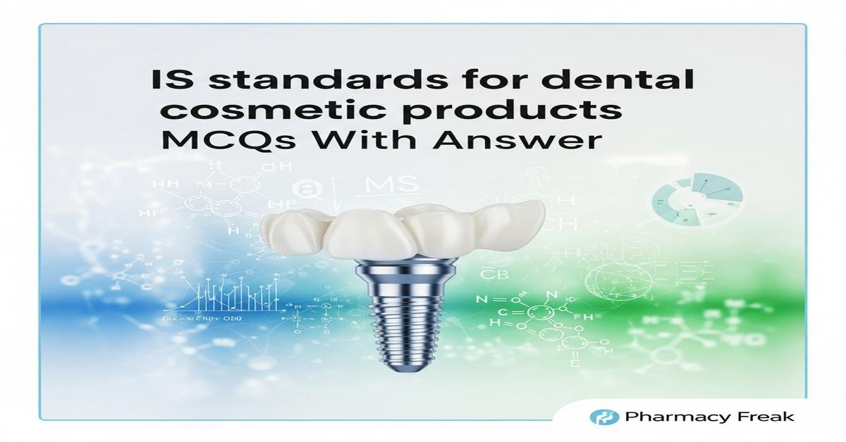 IS standards for dental cosmetic products MCQs With Answer