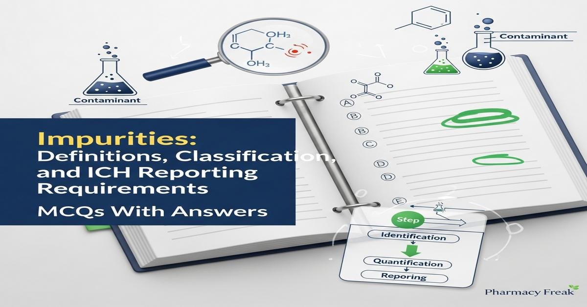 Impurities: Definitions, classification and ICH reporting requirements MCQs With Answer