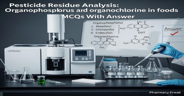 Pesticide Residue Analysis: Organophosphorus and organochlorine methods in foods MCQs With Answer