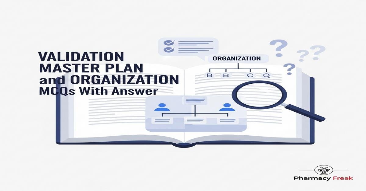 Validation Master Plan and organization MCQs With Answer