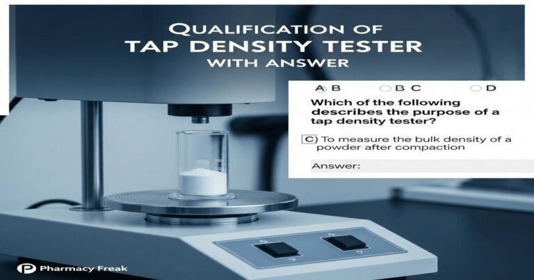 Qualification of tap density tester MCQs With Answer