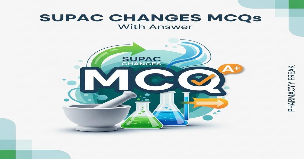 SUPAC changes MCQs With Answer