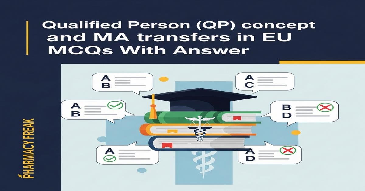 Qualified Person (QP) concept and MA transfers in EU MCQs With Answer