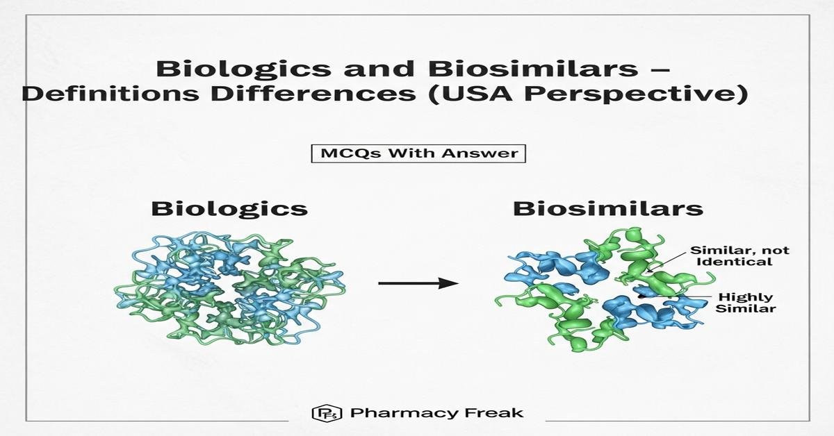 Biologics and biosimilars – definitions and differences (USA perspective) MCQs With Answer