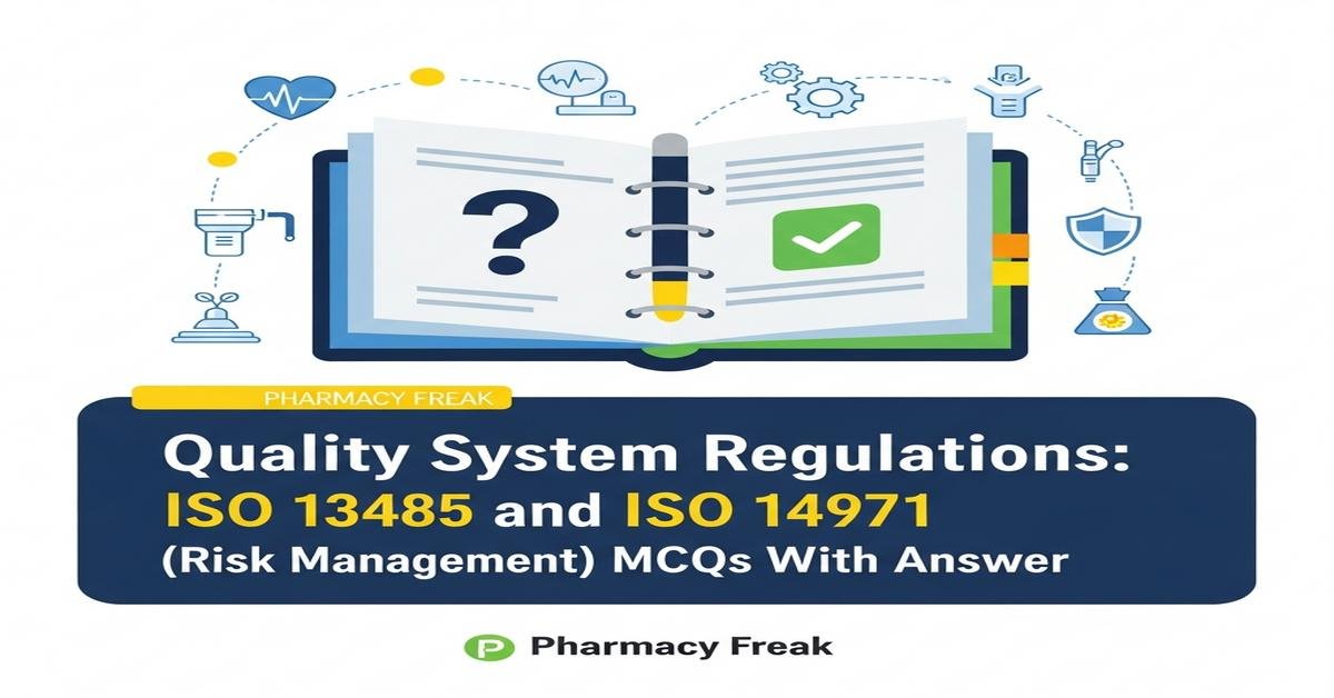 Quality system regulations: ISO 13485 and ISO 14971 (risk management) MCQs With Answer