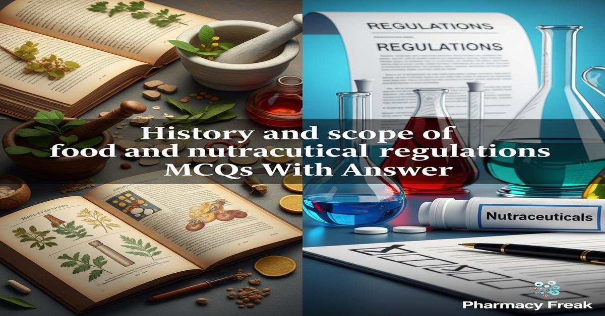 History and scope of food and nutraceutical regulations MCQs With Answer