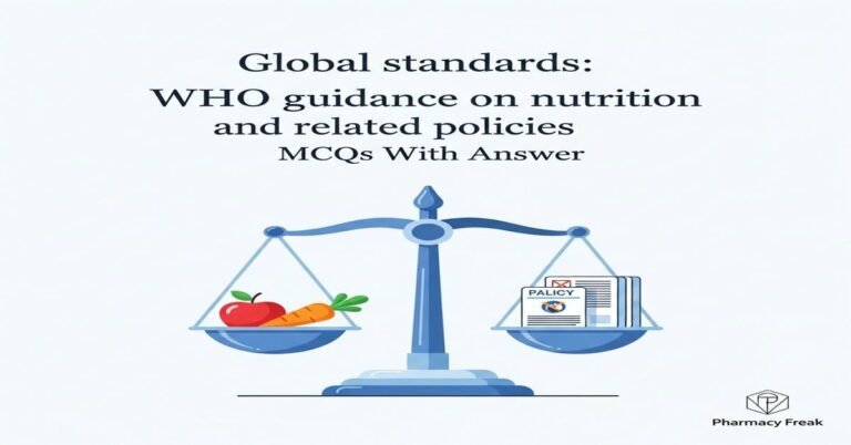 Global standards: WHO guidance on nutrition and related policies MCQs With Answer