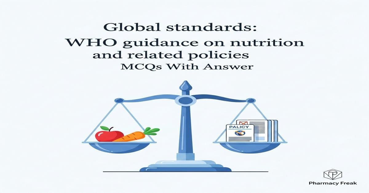 Global standards: WHO guidance on nutrition and related policies MCQs With Answer