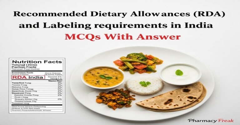 Recommended Dietary Allowances (RDA) and labeling requirements in India MCQs With Answer
