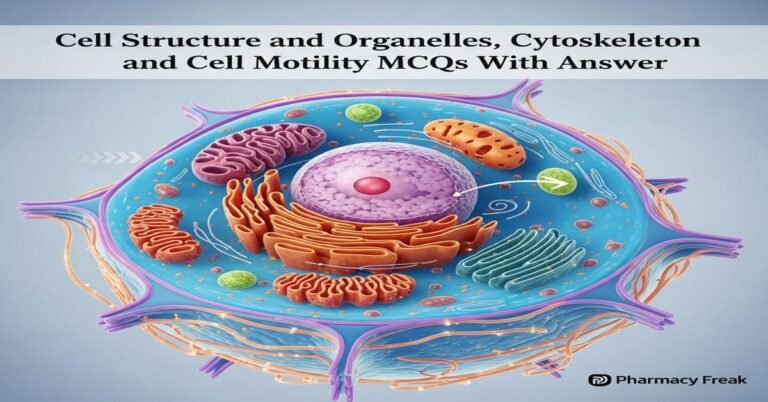 Cell structure and organelles, cytoskeleton and cell motility MCQs With Answer