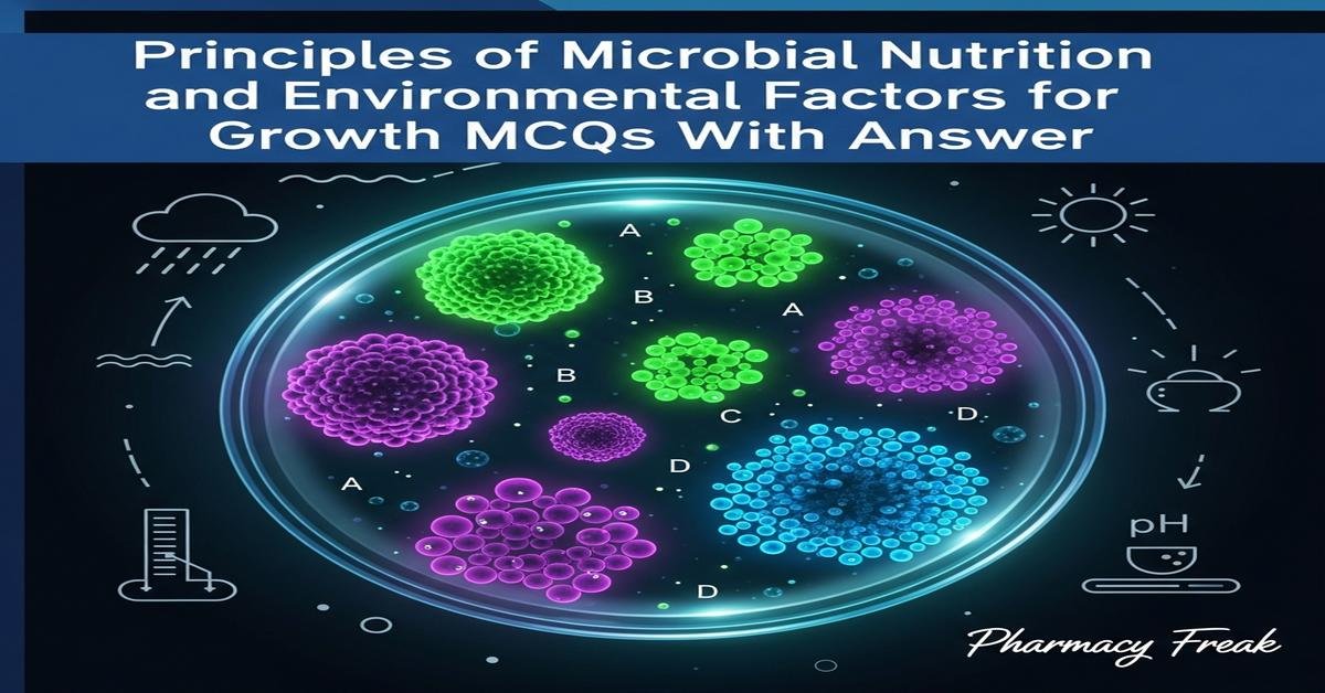 Principles of microbial nutrition and environmental factors for growth MCQs With Answer