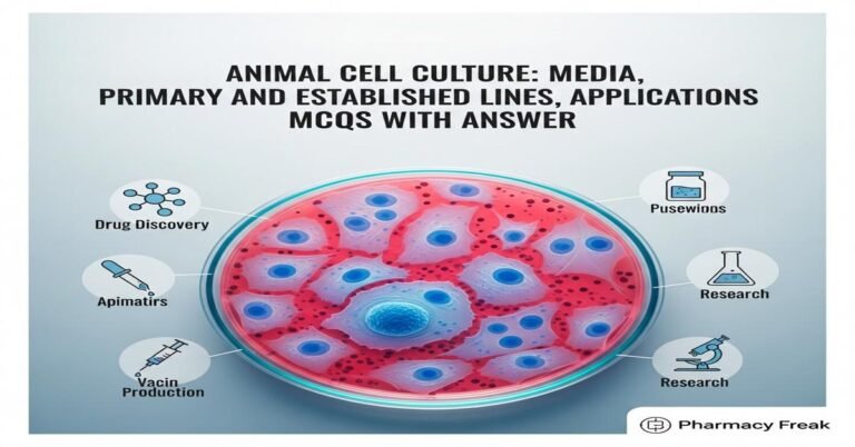 Animal cell culture: media, primary and established lines, applications MCQs With Answer