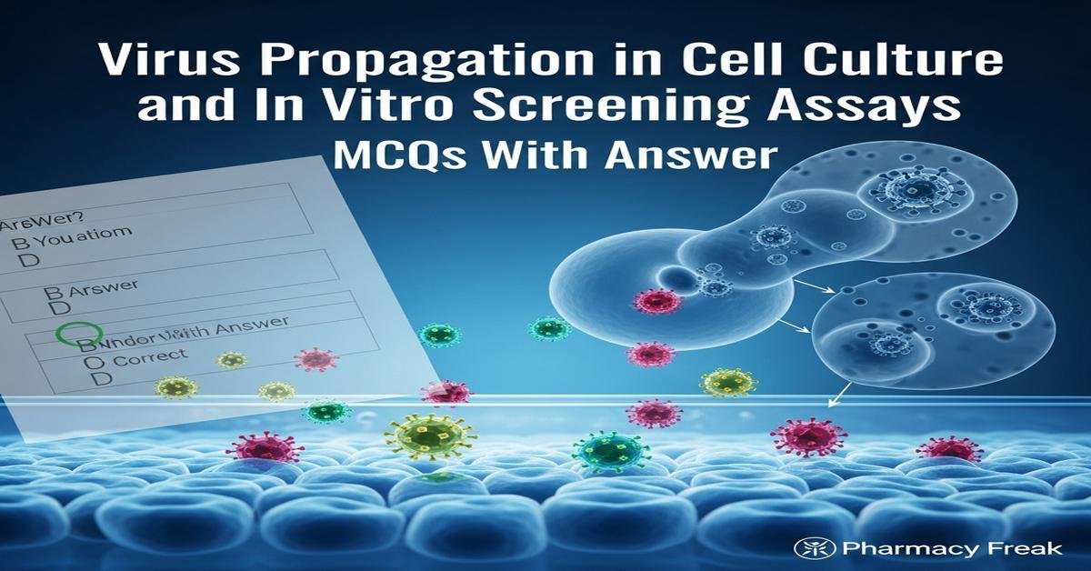 Virus propagation in cell culture and in vitro screening assays MCQs ...