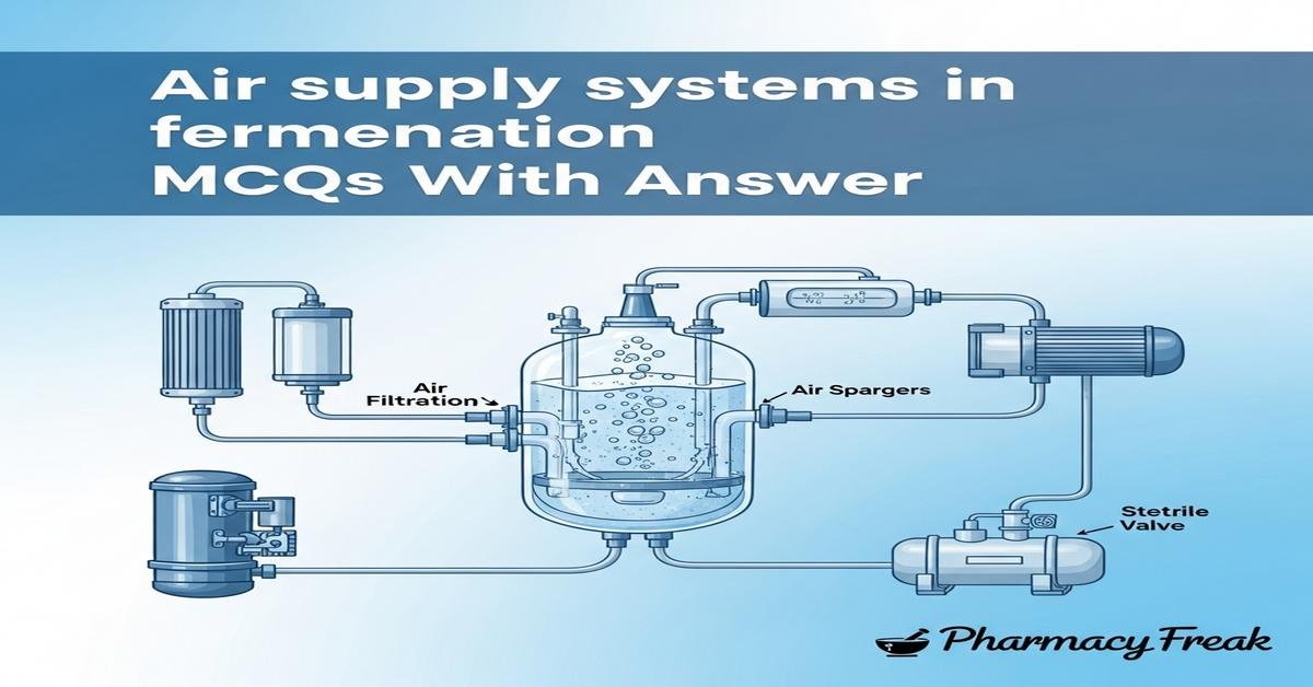 Air supply systems in fermentation MCQs With Answer