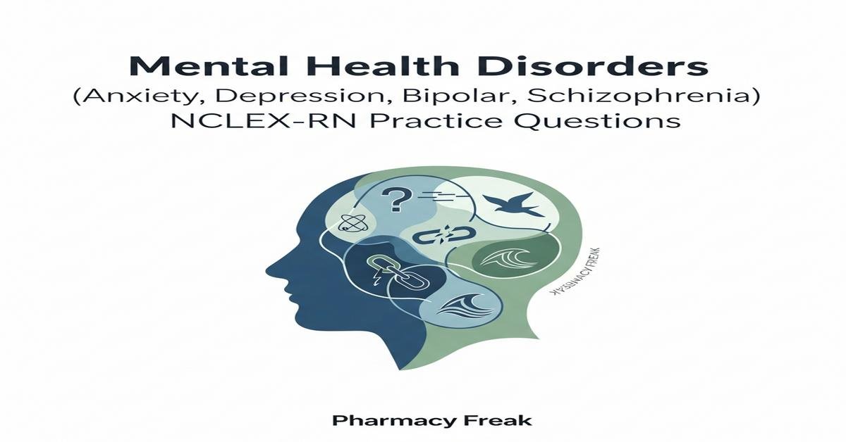 Mental health disorders (anxiety, depression, bipolar, schizophrenia) NCLEX-RN Practice Questions