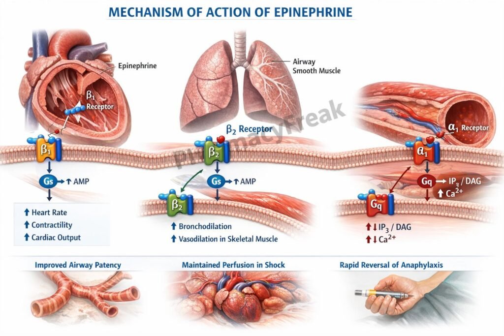 MOA of Epinephrine