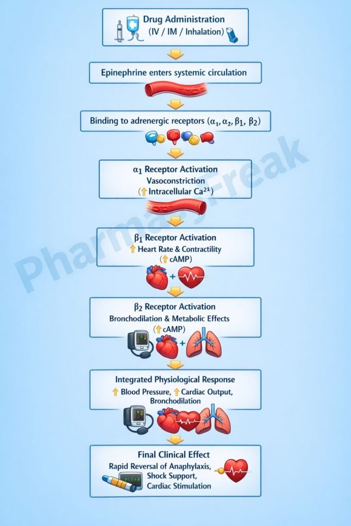 Stepwise Mechanism of Action of Epinephrine