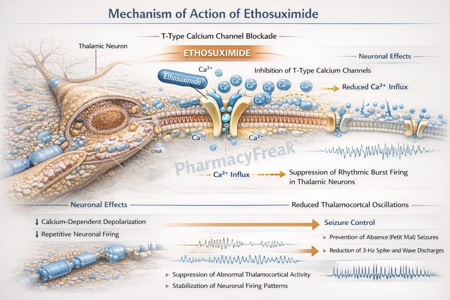 Mechanism of Action of Ethosuximide