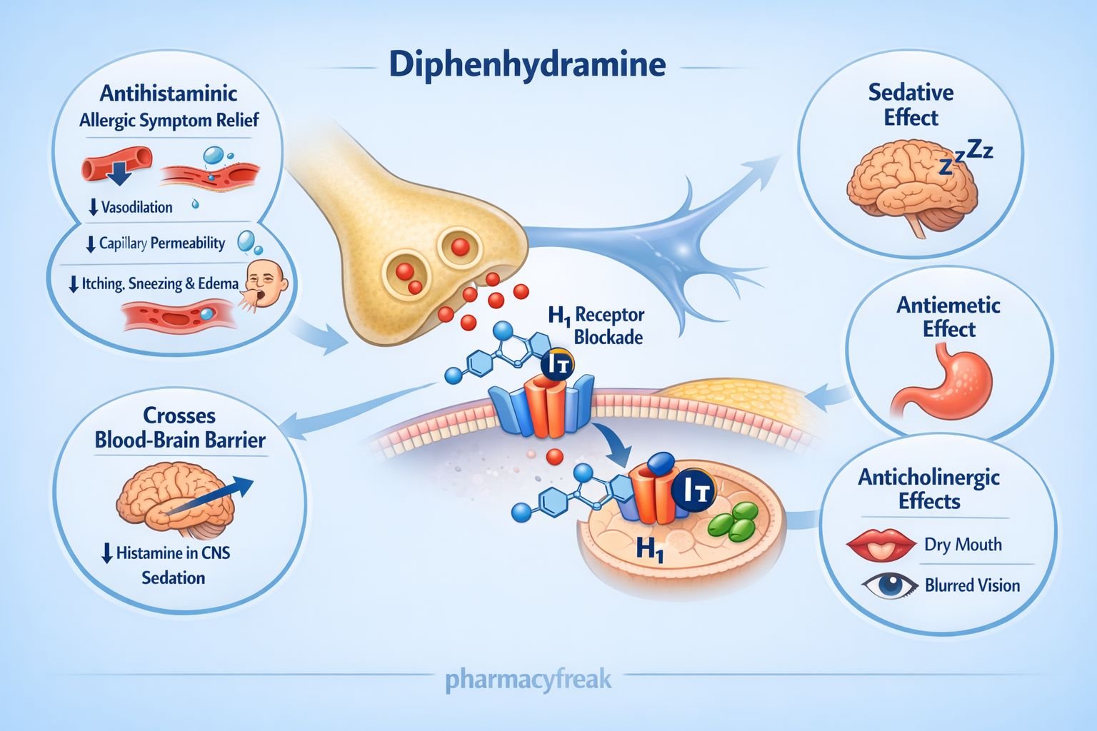 Mechanism of Action of Diphenhydramine