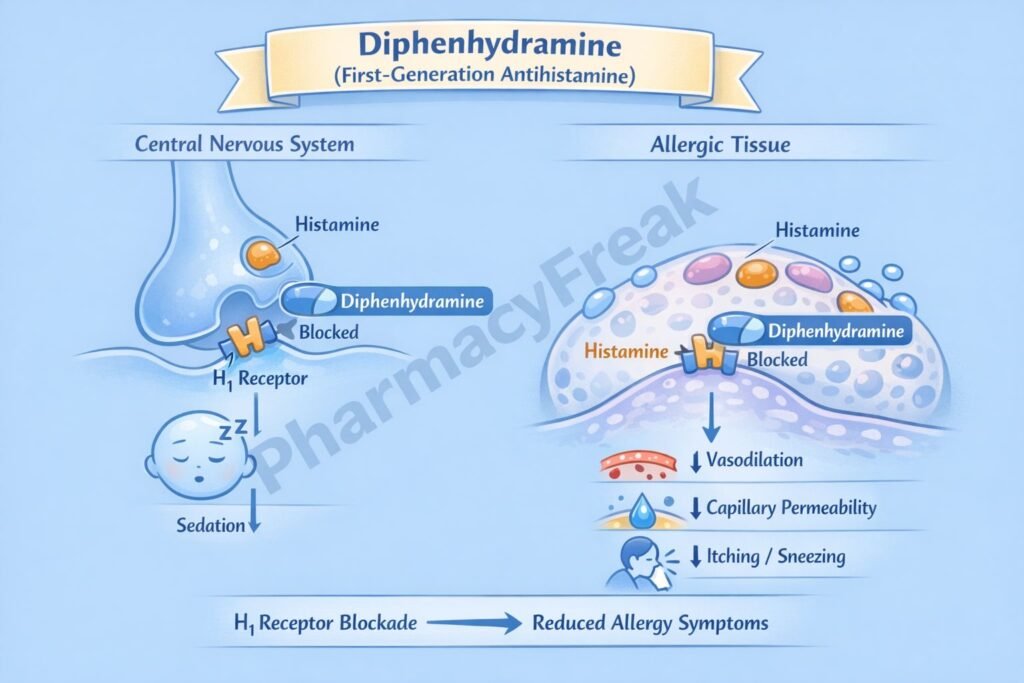 MOA of diphenhydramine