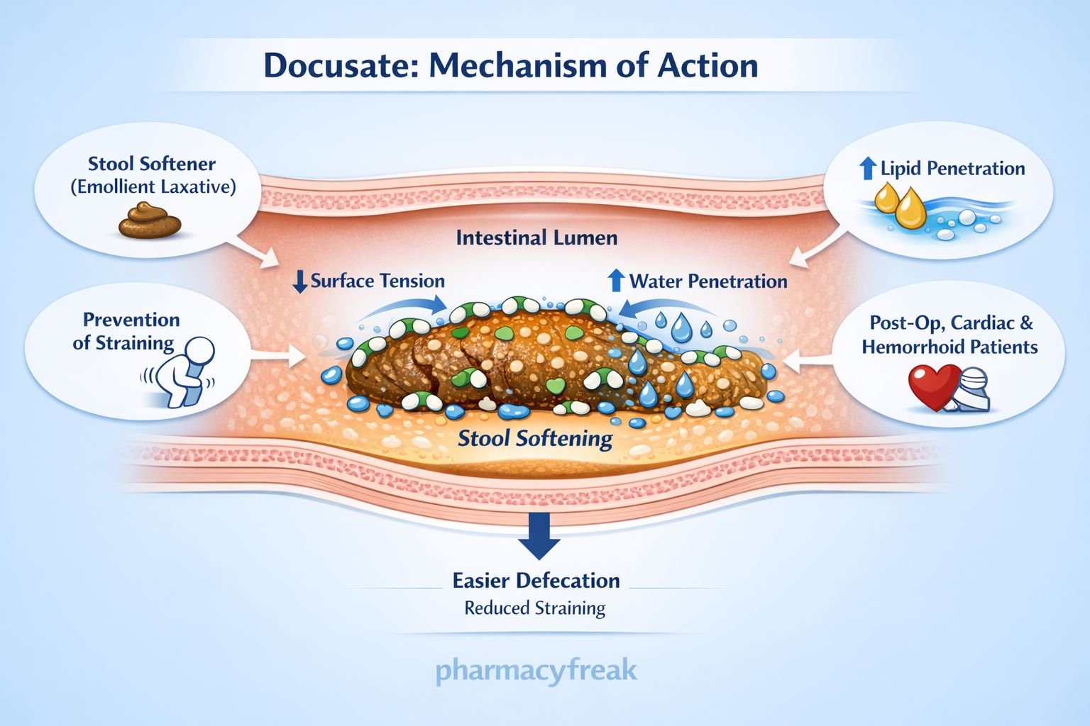 MOA of docusate