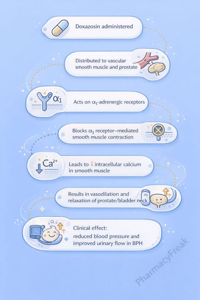 Doxazosin Mechanism of Action Flowchart