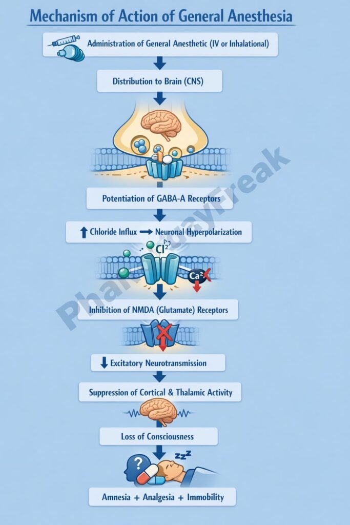 Mechanism of Action of General Anesthesia  Flowchart
