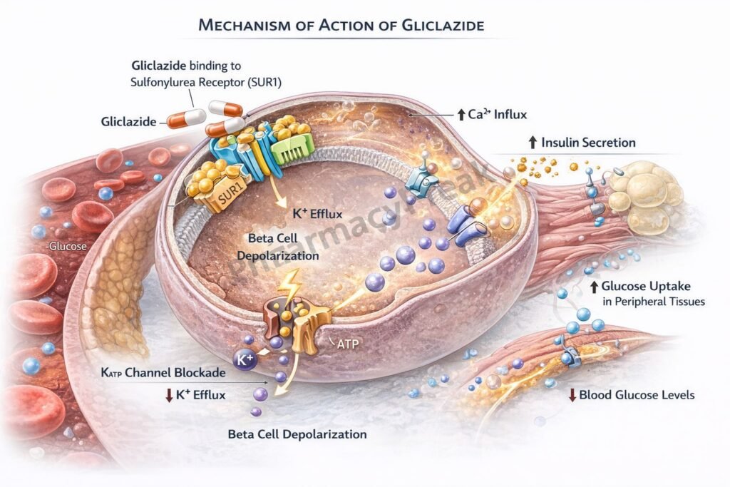 MOA of Gliclazide