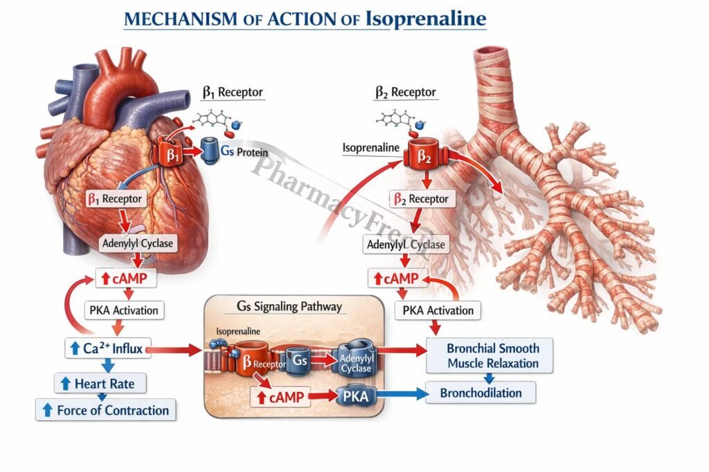 MOA of Isoprenaline