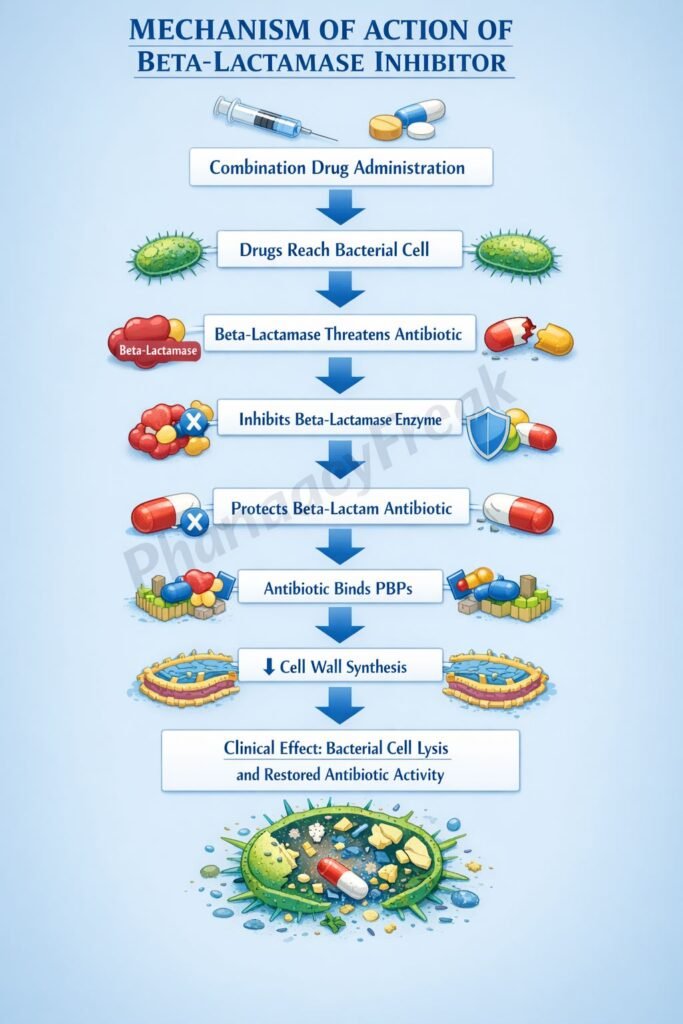 Mechanism of Action of β-Lactamase Inhibitors Flowchart